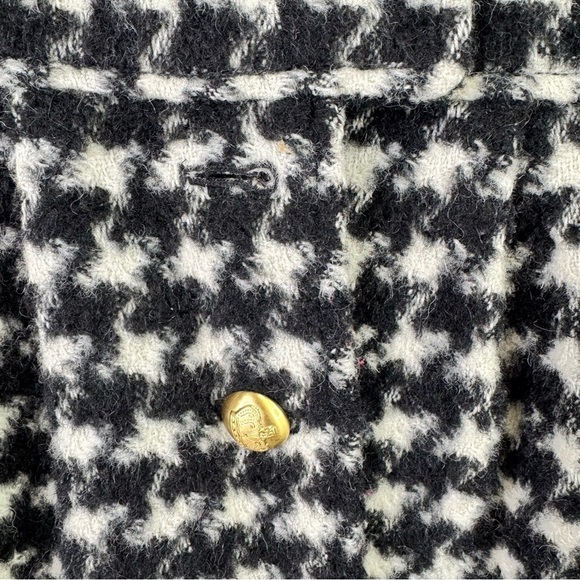 Juicy Couture Wool Mohair Alpaca Black & White Houndstooth Peacoat Size 12 - Picture 7 of 16